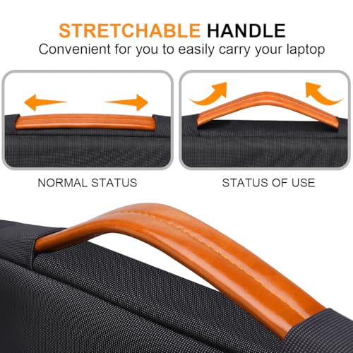 Lacdo 360° Protective Laptop Sleeve Case for 14 inch New MacBook Pro M5 Pro/Max A3426 A3427 (2026), M5/M4/M3/M2/M1 A3434 A3112 A3401 A3185 A2918, 13.8 inch Surface Laptop 7 6 5 4 3 Computer Bag, Black - color: Black, size: New MacBook Pro 14 Inch