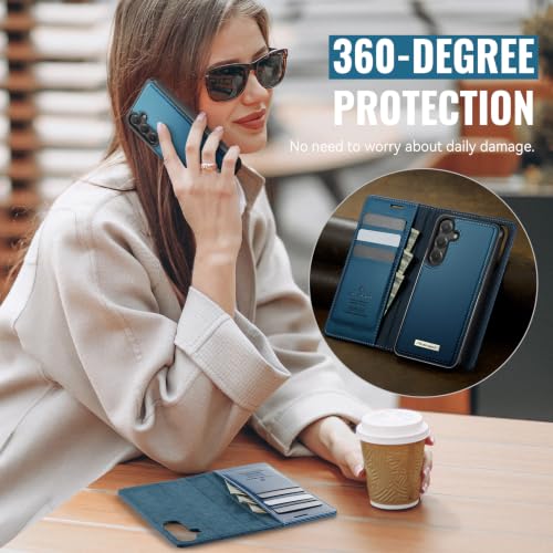 for Samsung Galaxy S25 5G 2in1 Detachable Wallet Case, Sea Blue - color: Sea Blue, size: Galaxy S25 - 6.2"