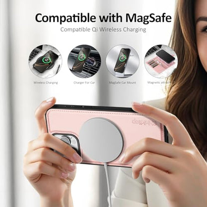 Shieldtop Compatible with MagSafe iPhone 16 Pro Max Wallet Case,Rose Gold | 2 in 1 Detachable Magnetic,Credit Card Holder Slots,RFID Blocking,PU Leather,Kickstand,Flip Folio Phone Cover for Men & Women - color: Rose Gold, size: iPhone 16 Pro Max - 6.9"