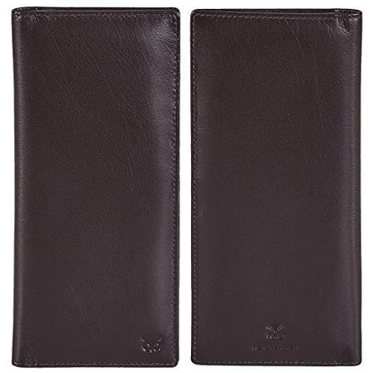 Long Wallet for Men Women Leather Slim Bifold RFID Blocking Card Holder | Real Top Grain Leather, Stylish 18 Credit Card Slots, 2 ID Windows, 2 Currency Sleeves, Gift Box, (Coffee, Nappa) - color: Coffee Nappa