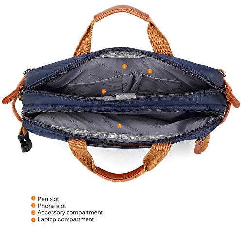 CoolBELL Convertible Backpack Messenger Bag Shoulder Bag Laptop Case Handbag Business Briefcase Multi-Functional Travel Rucksack Fits 17.3 Inch Laptop for Men/Women (Blue) - color: Blue, size: 17.3 Inches