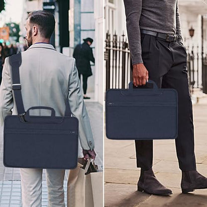 Hseok Laptop Shoulder Bag 13-14 inch Shockproof Water-Resistant HandBag with Small Case Compatible with MacBook Pro/Neo 14" M5/M4/M3/M2/M1, Mac Air/Pro 13.3", XPS 13/14, Most 13"-14" PC,Blue - color: Blue, size: 13"-14"