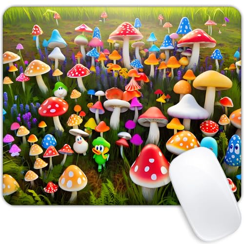 Happy Mushroom Mouse pad Customized Mousepad Non-Slip Rubber Base Mouse Pads for Computers Laptop Office Desk Accessories Mouse pad - color: Happy Mushroom