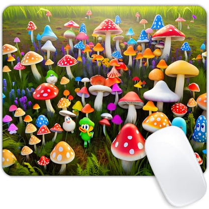 Happy Mushroom Mouse pad Customized Mousepad Non-Slip Rubber Base Mouse Pads for Computers Laptop Office Desk Accessories Mouse pad - color: Happy Mushroom