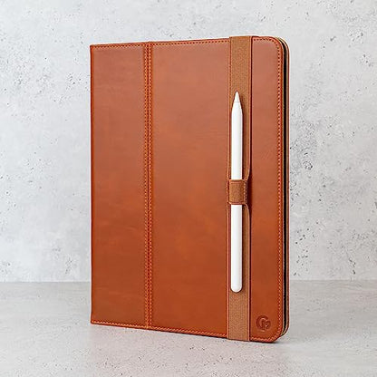 Casemade Real Leather Case Compatible with iPad 11th Gen A16 2025 / 10th Gen (2022) - Full-Grain Leather Cover, Auto Sleep/Wake, Dual Stand Position (Tan) - color: Tan, size: iPad 11th/10th Gen