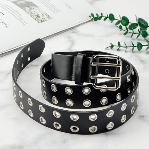 Rock Rivet Belt Gothic Belt with Pyramid Studded Punk Rivet Belts for Men Women Black - color: Black-b, size: Fit Waist 31.5''- 39.3"