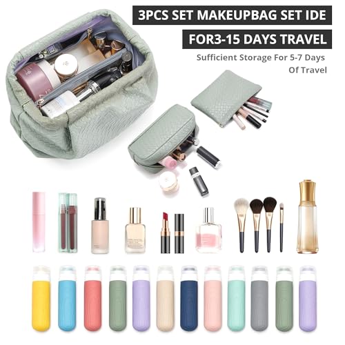 BOYATU Travel Makeup Bags Organizer: Evening Bride Make up Bag, Green - color: 05-Light Mint Green