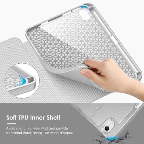 Case for iPad mini 7 (A17 Pro) and iPad mini 6,Multiple Angles Magnetic Stand Cover,Shockproof Soft Back,Pencil Holder,and Auto Sleep/Wake,Gray - color: Gray