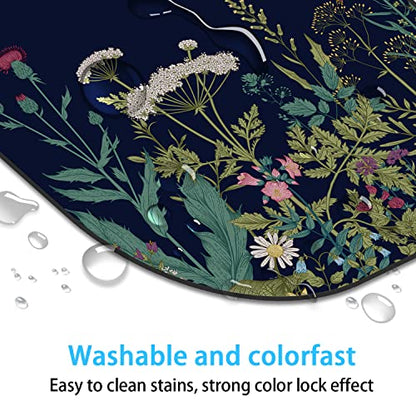 Summer Garden Small Mouse Pad，Mini Mouse Pad 6 x 7 Inch，for Laptop Keyboard Tray Wireless Mouse Home Office Travel，with Non-Slip Rubber Base, Waterproof Mouse Mat，Black Flowers - color: Black Flowers