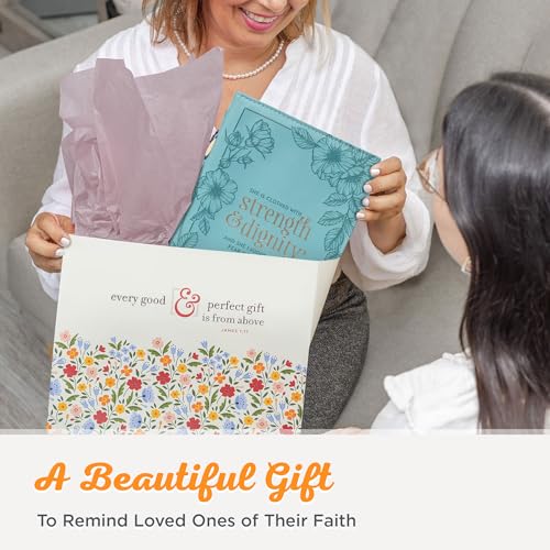 Christian Art Gifts Women's Fashion Bible Cover Strength and Dignity Proverbs 31:25, Teal Faux Leather, XL - size: Extra Large