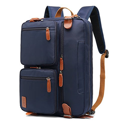 CoolBELL Convertible Backpack Messenger Bag Shoulder Bag Laptop Case Handbag Business Briefcase Multi-Functional Travel Rucksack Fits 17.3 Inch Laptop for Men/Women (Blue) - color: Blue, size: 17.3 Inches