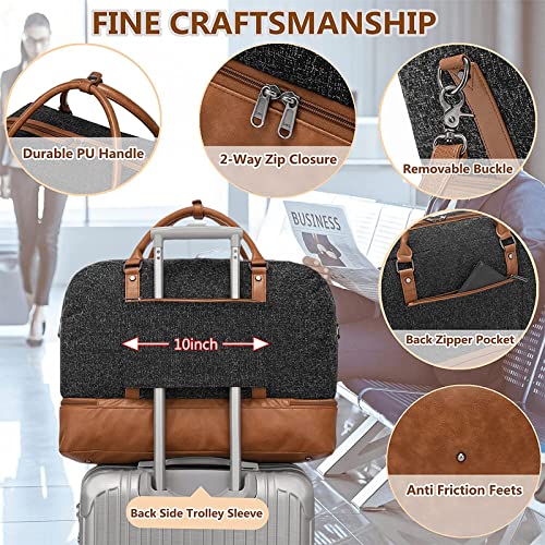 4PCS Weekender Bags for Women Large Overnight Weekend Travel Duffel Bags - color: Black