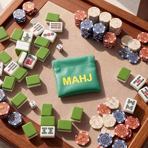 1 Pcs Mahjong Dice Bag Mini Tile Pouch,Teal Green - color: Teal Green