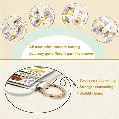 Keychain Wallet Wristlet Small Credit Card Holder Bracelet Key Chain Purse Bangle Tassel Beads Key Rings for Women - color: 03-rfid Beige