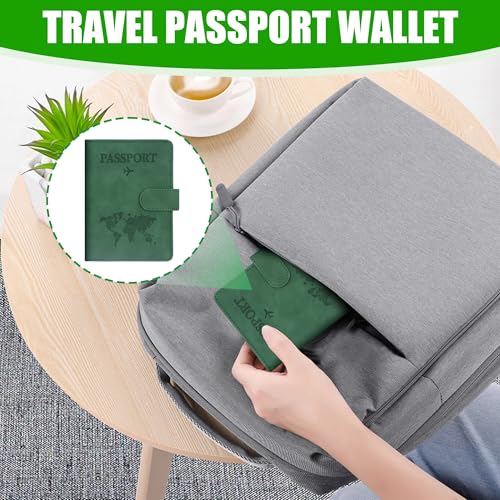 2 Pack Passport Holder for Travel, Pu Leather Passport Cover | Rfid Blocking Passport Book Holder with Card And Boarding Pass Slot, Travel Document Holder Essentials for Men, Women