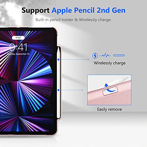 Fintie Rotating Case for iPad Pro 11-inch (4th/3rd/2nd/1st Generation) | 360° Swivel Stand, Portrait & Landscape Viewing, Shockproof Protective Cover, Pencil Holder, Auto Wake/Sleep, Rose Gold - color: Rose Gold