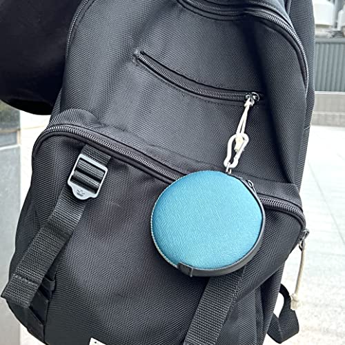 Mini Round Coin Purse with Clip on, Lightweight Waterproof Zipper Pouch for Earbuds, Keys, Coins, Compact Travel Storage Case for Women & Men, Xmas Gift [ Bright Blue ] - color: Bright Blue