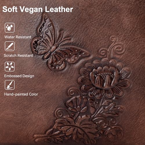 Small Crossbody Purse for Women, Vegan Leather Multi Pocket Bag | Small Crossbody Bags for Women with Embossed Design, Adjustable Strap, Lightweight Travel Shoulder Bag for Daily Use and Gift - color: Coffee