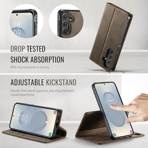 for Samsung Galaxy S26 5G 2in1 Detachable Wallet Case, Brown | Compatible with Magsafe, Magnetic, RFID Blocking Card Holder, Shockproof, Kickstand, Wireless Charging, PU Leather Flip Cover - color: (Detachable 2 in 1)-Brown, size: Galaxy S26