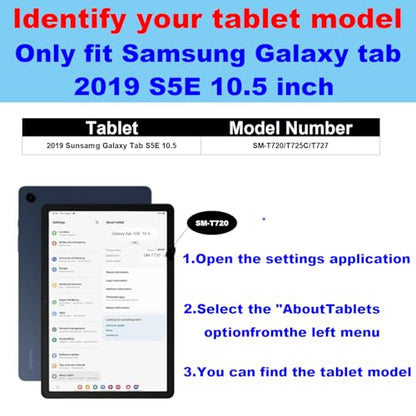 Leather Case for Samsung Galaxy Tab S5E 10.5 inch 2019 Folio Cover | Genuine Leather Smart Protective Shell Fits X230/X236/X238/X216/X210/X218,Auto Wake/Sleep,Shockproof & Drop-Proof.Blue - color: Blue, size: S5E 10.5 inch