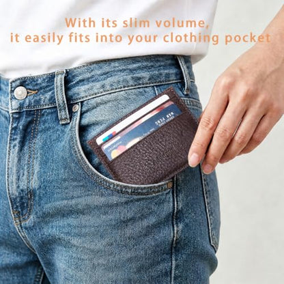 Leather Credit Card Holder Unisex Wallet with ID Window (012) - color: 012