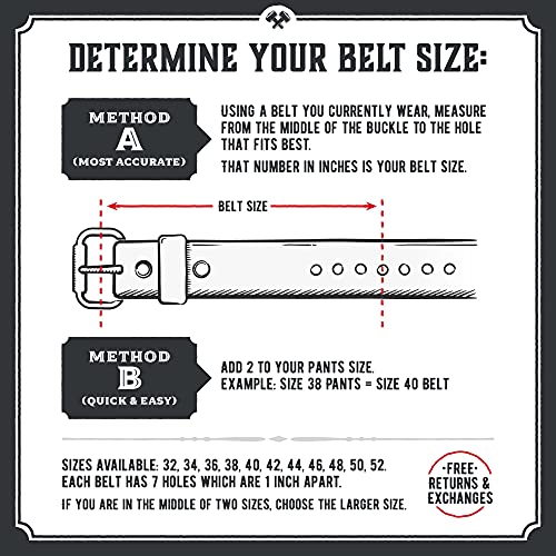 Main Street Forge The Executive Leather Belt | Made in USA | Men's Dress Belt | 1 1/4 Inch Belt - color: Black, size: Pant Size 32 (Belt Size 34)