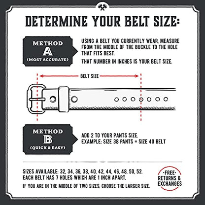Main Street Forge The Executive Leather Belt | Made in USA | Men's Dress Belt | 1 1/4 Inch Belt - color: Brown, size: Pant Size 30 (Belt Size 32)
