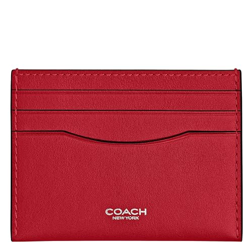 Coach Men's Flat Card Case - color: Scarlett