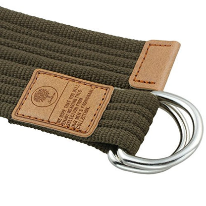 moonsix Canvas Web Belts with D-ring Buckle for Men, Army Green | Adjustable Military Style Double D Ring Men's Casual Belt - color: F-army Green(style 1), size: fit 32-40" Waistline