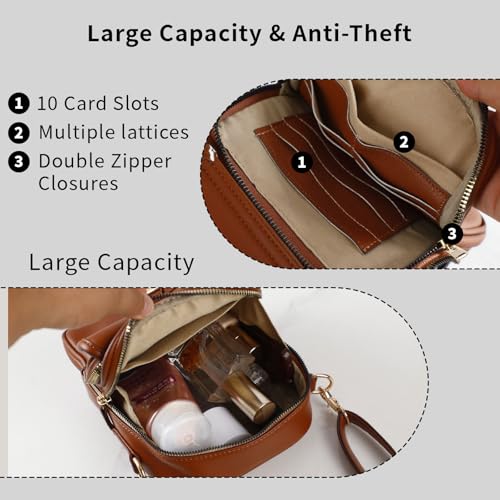 Leather Crossbody Bag for Women,Anti-Theft Messenger Bag with Large Capacity,Built-in Purse Card Slots Shoulder Sling Bag - color: White
