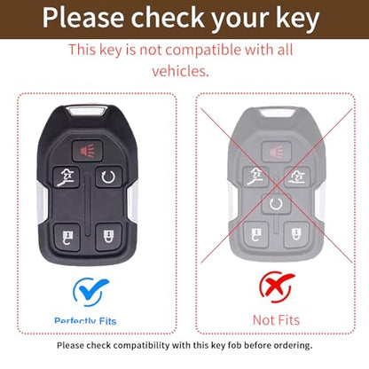 Key Fob Cover for 2019-2023 Sierra,Silverado 1500 2500HD(K-Brown) | Leather Key Case Shell Full Protection,Compatible with Acadia Terrain Yukon Tahoe Smart Remote 5 Buttons - color: K-brown
