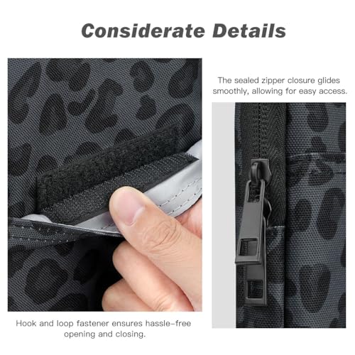 Dadanism 9-11 Inch Tablet Sleeve Bag Padded Carrying Case, Leopard Black | Fits iPad (A16) 11th Gen 11", iPad 10th Gen 10.9" Air 5/4, iPad Air M4/Pro 11", iPad 9/8/7th 10.2", Galaxy Tab A11+ Plus 11" - color: Leopard Black, size: 9-11 inch