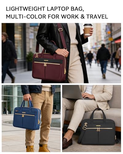 Ferkurn Laptop Bag Case Women Men Computer Bag Compatible with MacBook/HP/LG/Dell, Shoulder Strap Slim Carrying Messenger Briefcase, Purple, 17-17.3 Inch - color: Purple, size: 17-17.3 inch
