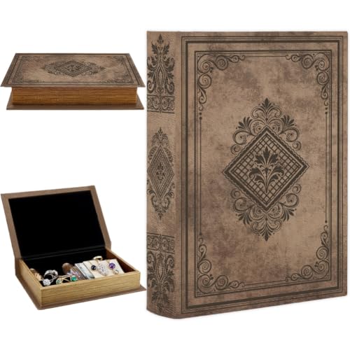 Faux Book Storage Box Floral 9.1 x 5.9 x 2 Inch Book Trinket Box Retro Flower Pattern Decorative Storage Organizers for Jewelry Trinkets Wedding Hobby Keepsake Photos Home Bookshelf Decor - color: Vintage Flower