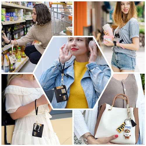 Wristlet Keychain Wallet for Women Slim Rfid Blocking Credit Card Holder Wristlet Zip Id Case Wallet Small Compact Leather Wallet Coin Purse for Women (Pink) - color: Pink