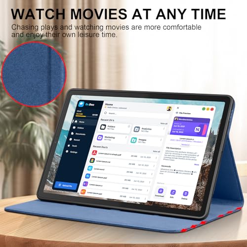 Leather Case for Samsung Galaxy Tab S5E 10.5 inch 2019 Folio Cover | Genuine Leather Smart Protective Shell Fits X230/X236/X238/X216/X210/X218,Auto Wake/Sleep,Shockproof & Drop-Proof.Blue - color: Blue, size: S5E 10.5 inch