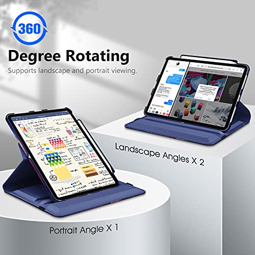 Fintie Rotating Case for iPad Pro 11-inch (4th/3rd/2nd/1st Generation) | 360° Swivel Stand, Portrait & Landscape Viewing, Shockproof Protective Cover, Pencil Holder, Auto Wake/Sleep, Galaxy - color: Galaxy