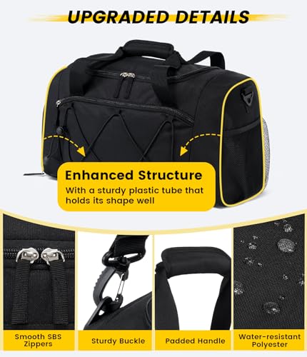 Vorspack 18 Inches Structured Gym Bag with Shoe Compartment, Black - color: Black, size: 18 Inches