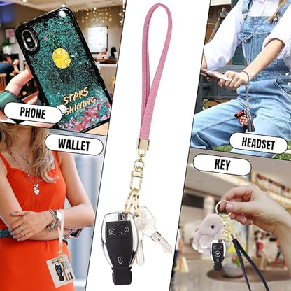 Wristlet Keychain Wallet for Women Slim Rfid Blocking Credit Card Holder Wristlet Zip Id Case Wallet Small Compact Leather Wallet Coin Purse for Women (Pink) - color: Pink