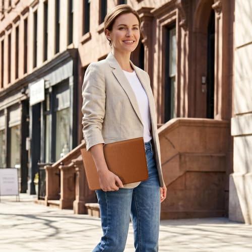 Genuine Leather iPad Case for 11th Gen 11"/10th Gen 10.9", Brown | 360° Rotating Cover, Magnetic Closure, Auto Wake/Sleep, Adjustable Stand, Shockproof Protective Sleeve - color: Brown