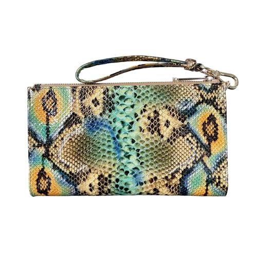 BRAHMIN Ombre Melbourne Daisy Clutch - color: Mineral Blue Chevelle