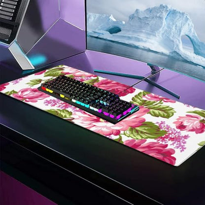 Tie Dye Skull Large Gaming Desk Mat,Rubber Non-Slip Gothic Artistic Mouse Pad,31.5x11.8x0.12in Extended Funny Goth Mousepad,Game Lover Mice Pads Gifts,Office Home Deskmat Decor - color: Tie-Dye
