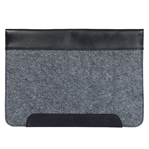 MegaGear Genuine Leather & Fleece Case Compatible with MacBook Pro 14 (M5, M4, M3, M2, M1) & MacBook Air 13.6, 13 (M5, M3, M2, M1) - 13-14 Inch, 2020-2026 - Gray - color: Gray, size: 13–14 Inches