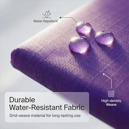 LIGHT FOLD Ultra Slim Tri-Fold Wallet with RFID Blocking, Lightweight Minimalist Men’s Wallet with Elastic Band, Waterproof Durable Nylon Fabric, Slim Front Pocket Card Holder Fits 12 Cards & Cash - color: 02 Purple