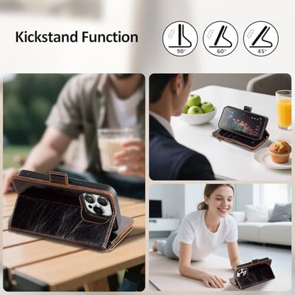 Antsturdy Compatible with MagSafe iPhone 15 Pro Wallet Case,Coffee | Detachable Magnetic Credit Card Holder,RFID Blocking,PU Leather Zipper Purse,Wrist Strap Kickstand,Flip Phone Cover for Women - color: (Detachable with Magsafe)-Coffee
