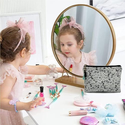 Cute Small Cosmetic Bag Mini Makeup Bag for Women and Girls,PU Leather Small Travel Toiletry Bag Accessories Organizer with Zipper Tassel (Cat) - color: Cat