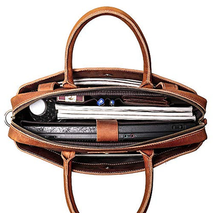 Mullis Mercantile Leather Briefcase/Computer Bag, Messenger Bag, Laptop Bag, Shoulder Bag, Satchel, a timeless, vintage, classic that protects your essentials. Crafted from full-grain leather.