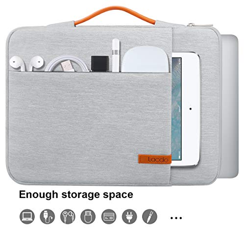 Lacdo 360° Protective 14 Inch Laptop Sleeve Case for HP Lenovo Dell ASUS Acer Chromebook 14 / HP Stream 14 / Dell Inspiron 14 / Lenovo IdeaPad 14 / Acer Spin 3 / ASUS ZenBook 14 Computer Bag, Gray - color: Gray, size: 14 Inch