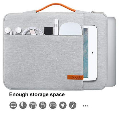 Lacdo 360° Protective 14 Inch Laptop Sleeve Case for HP Lenovo Dell ASUS Acer Chromebook 14 / HP Stream 14 / Dell Inspiron 14 / Lenovo IdeaPad 14 / Acer Spin 3 / ASUS ZenBook 14 Computer Bag, Gray - color: Gray, size: 14 Inch