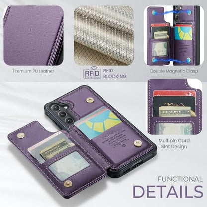 Kowauri for Samsung Galaxy S25 FE Case, PU Leather Wallet Case for Women Men with RFID Blocking Card Holder Slot Magnetic Closure Shockproof Protective Phone Cover for Samsung Galaxy S25 FE (Purple) - color: Purple
